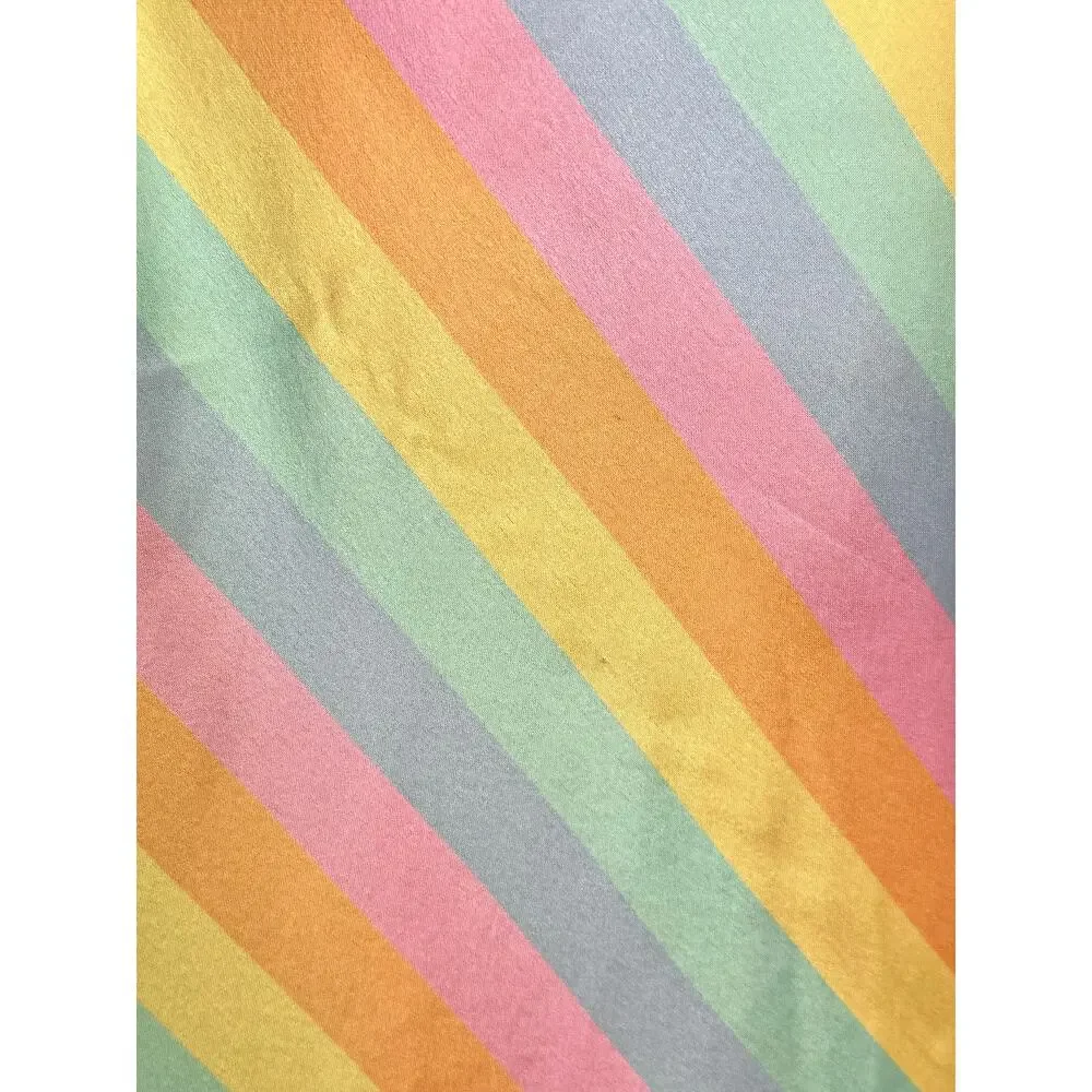 NWT Saylor Anora Rainbow Bias Satin Bow Strapless Stripe Resort Midi Dress Small - Picture 5 of 6